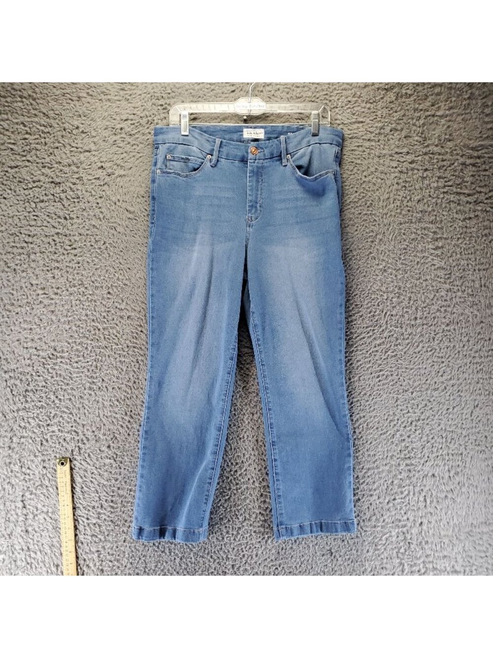 Nicole Miller Jean Womens 10 Blue High Rise Kick Boot Stretch Denim Cropped